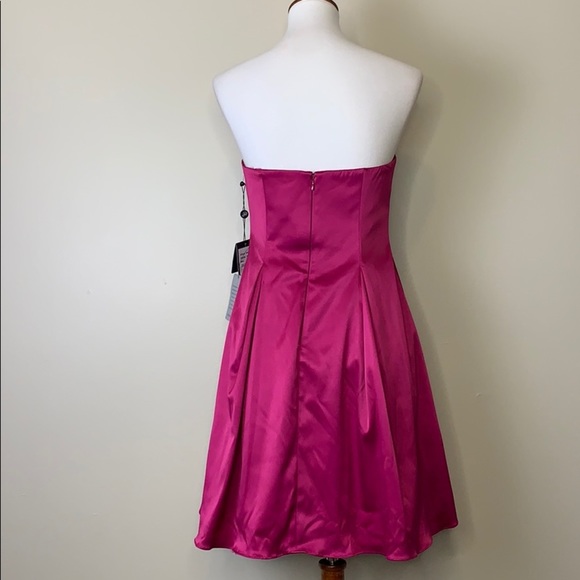 ADRIANNA PAPELL Fuchsia Strapless Cocktail Dress 4 - Picture 4 of 11